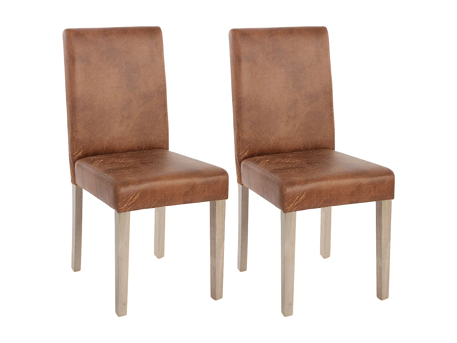 Silla de comedor Littau (set de 2),  textil, imitación ante, patas estructura - roble