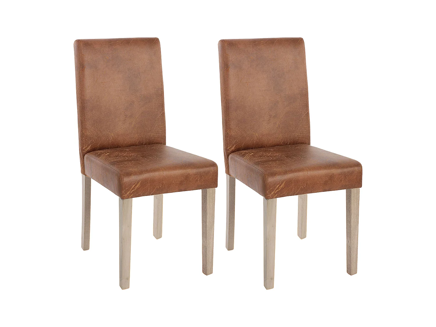 Chaise de salle à manger Littau Schrift (lot de 2),  tissu, aspect daim, aspect chaîne des pieds