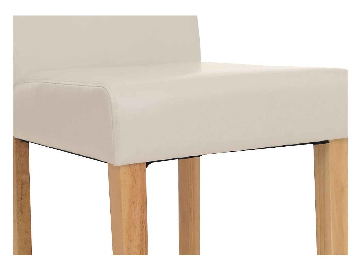 Chaise de salle à manger Littau (lot de 4),  simili-cuir, blanc, pieds clairs