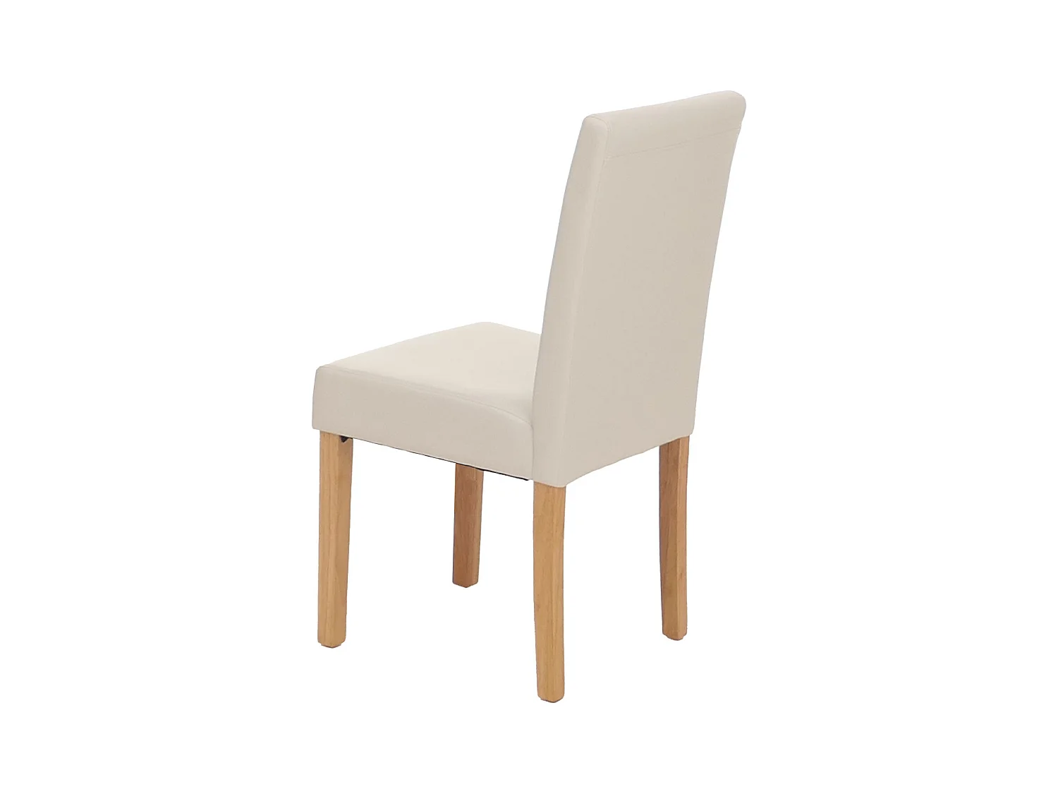 Chaise de salle à manger Littau (lot de 4),  simili-cuir, blanc, pieds clairs