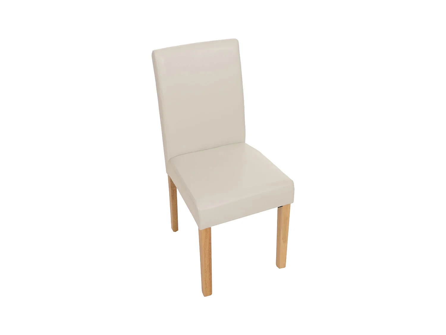 Chaise de salle à manger Littau (lot de 4),  simili-cuir, blanc, pieds clairs