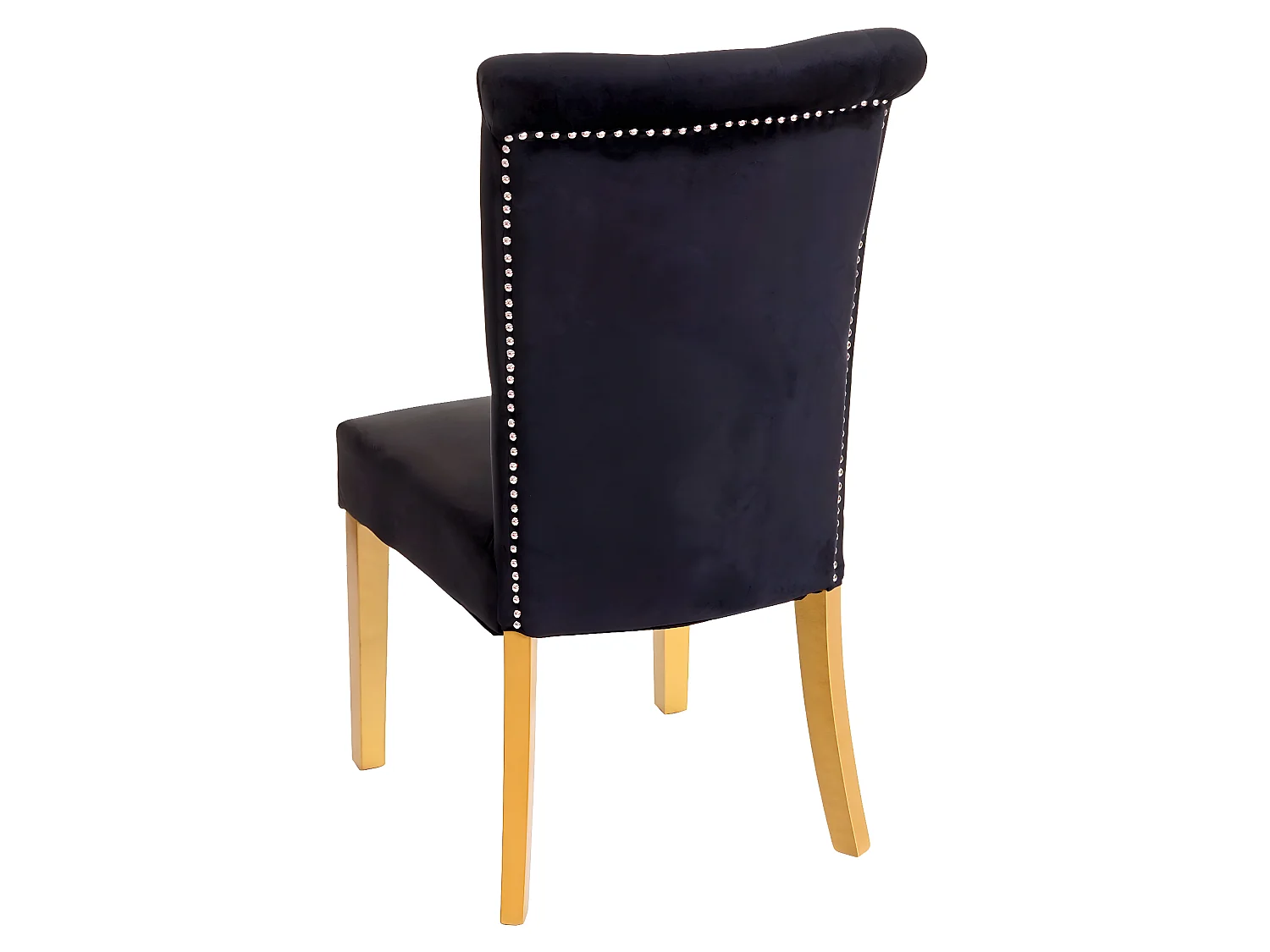 Krzesło do jadalni MCW-D22 (zestaw 2 sztuk),  czarny, nogi w kolorze złotym