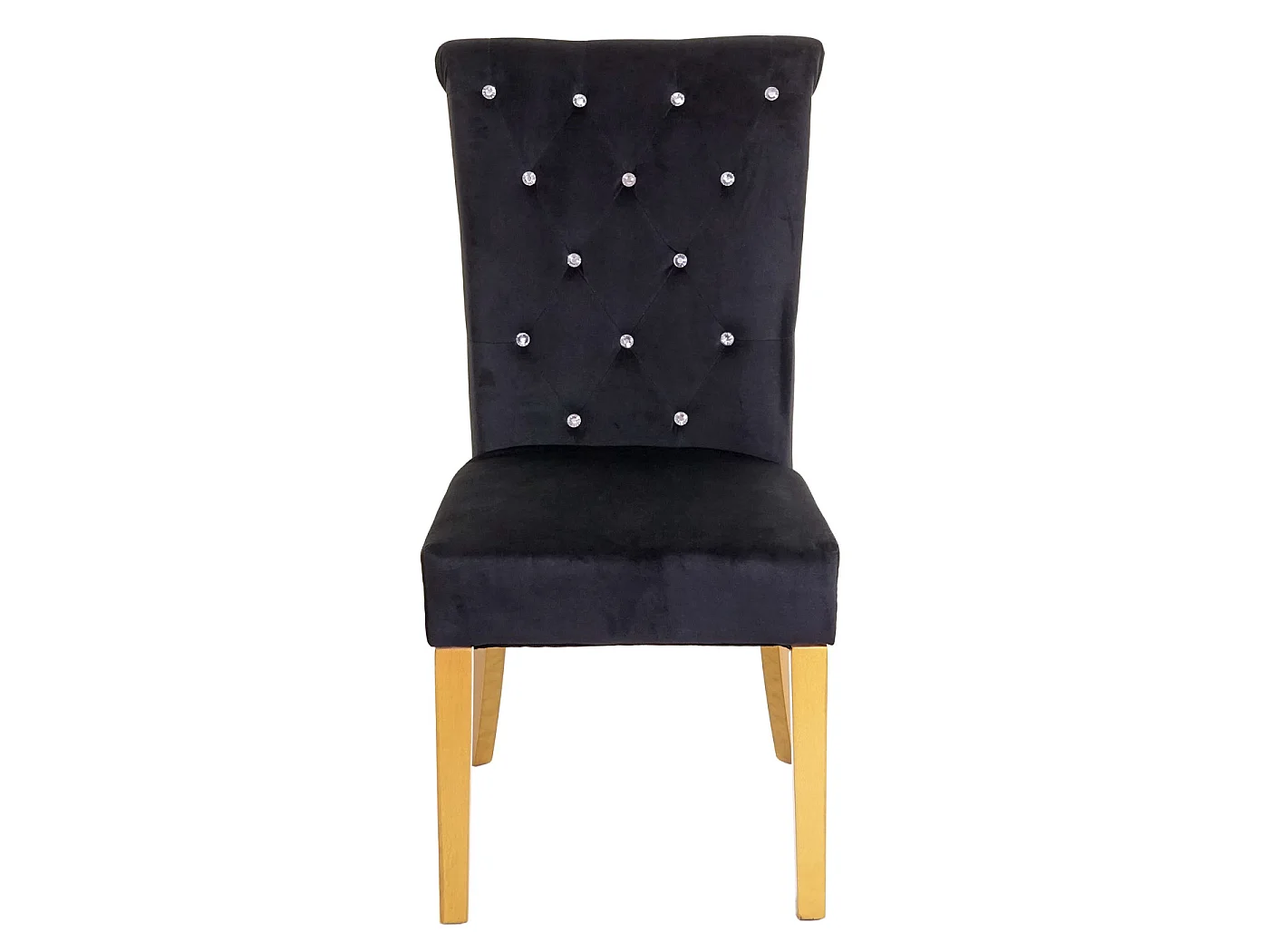 Krzesło do jadalni MCW-D22 (zestaw 2 sztuk),  czarny, nogi w kolorze złotym