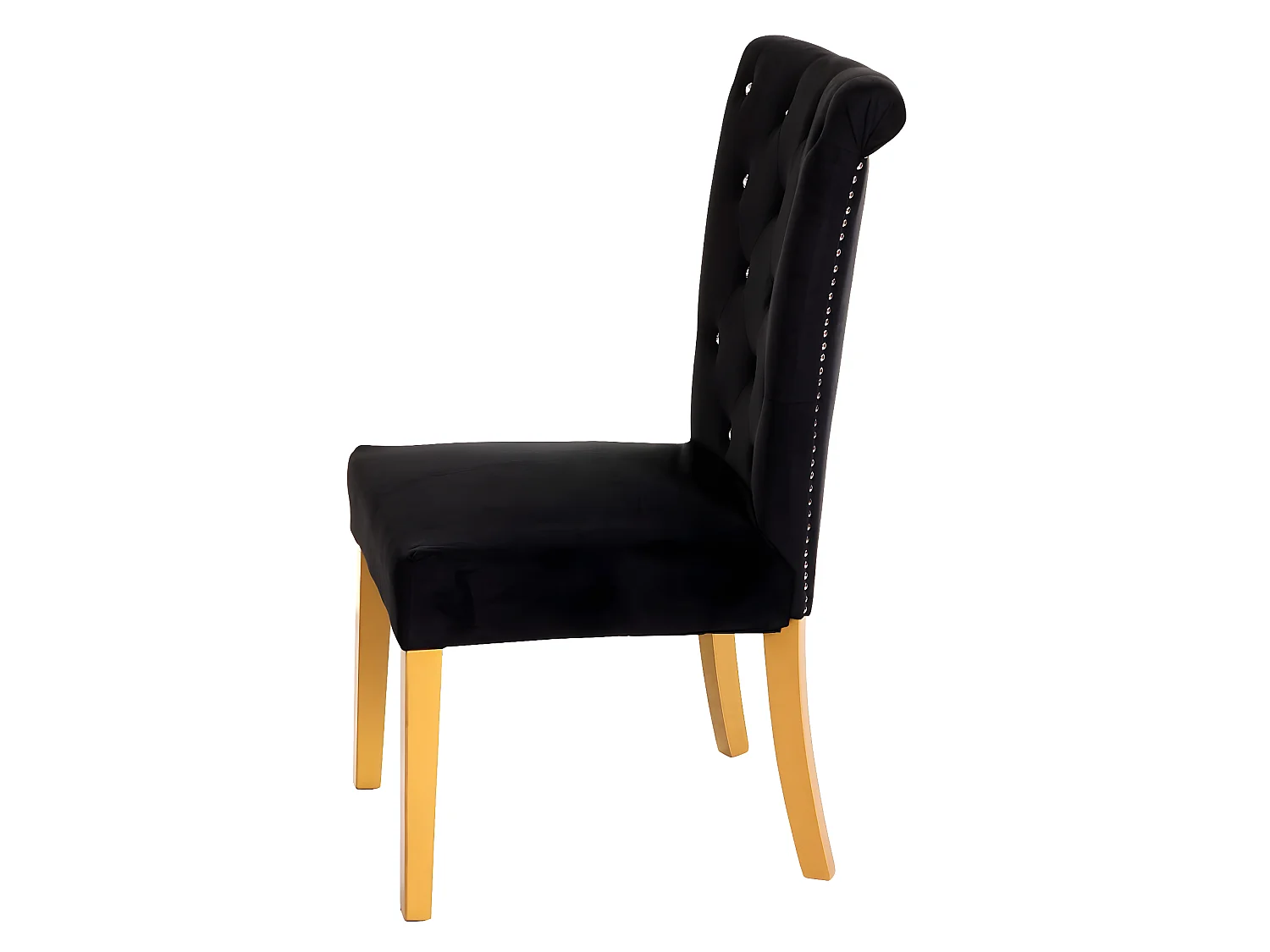 Krzesło do jadalni MCW-D22 (zestaw 2 sztuk),  czarny, nogi w kolorze złotym