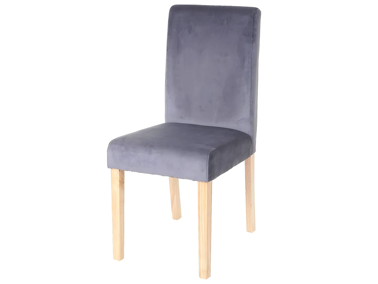 Set 4x sedie Littau velluto soggiorno cucina sala da pranzo 43x56x90cm grigio piedi chiari