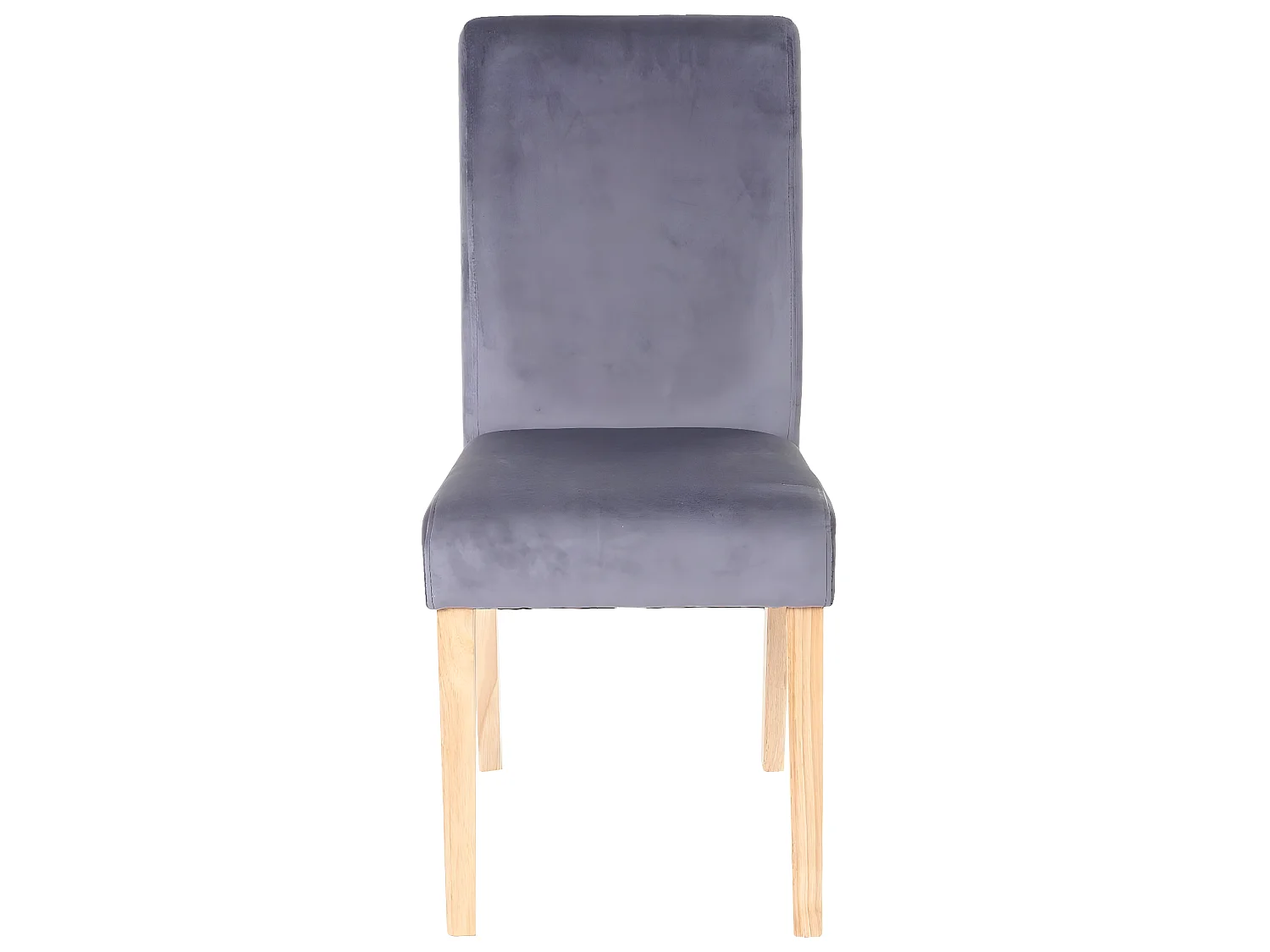 Chaise de salle à manger Littau velours (lot de 4),  gris, pieds clairs