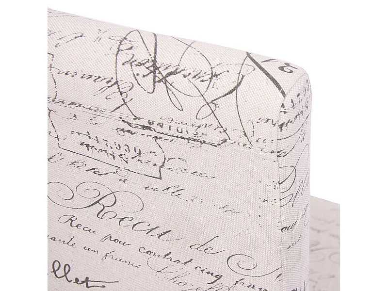 Eetkamerstoel Littau textiel (set van 2),  textiel met belettering, crème, poten structuur - eik