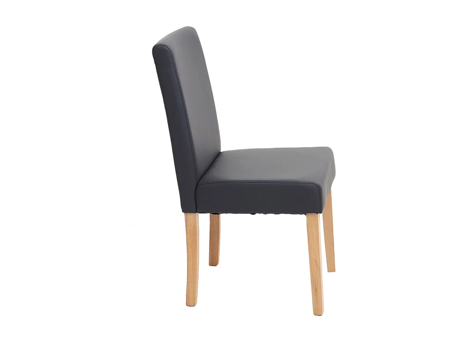 Chaise de salle à manger Littau (lot de 4),  simili cuir, gris mat, pieds clairs