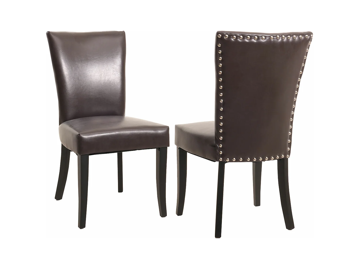 Chaise de salle à manger Edinburgh (lot de 2),  similicuir brun foncé, pieds foncés