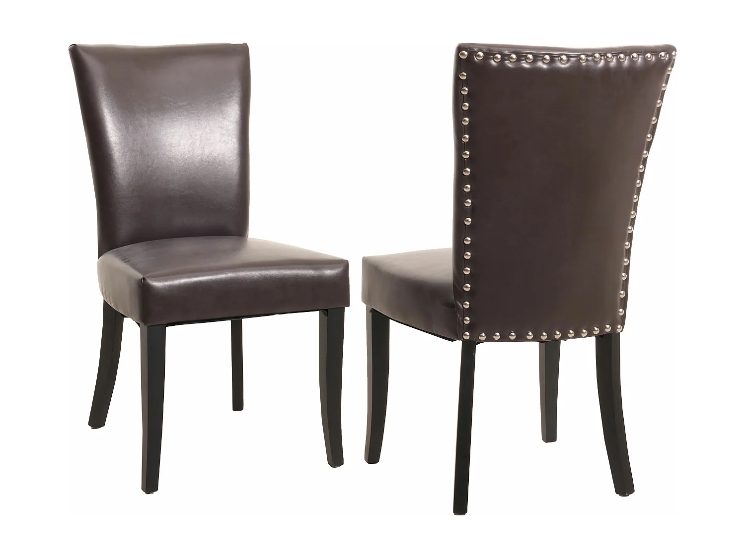 Chaise de salle à manger Edinburgh (lot de 2),  similicuir brun foncé, pieds foncés