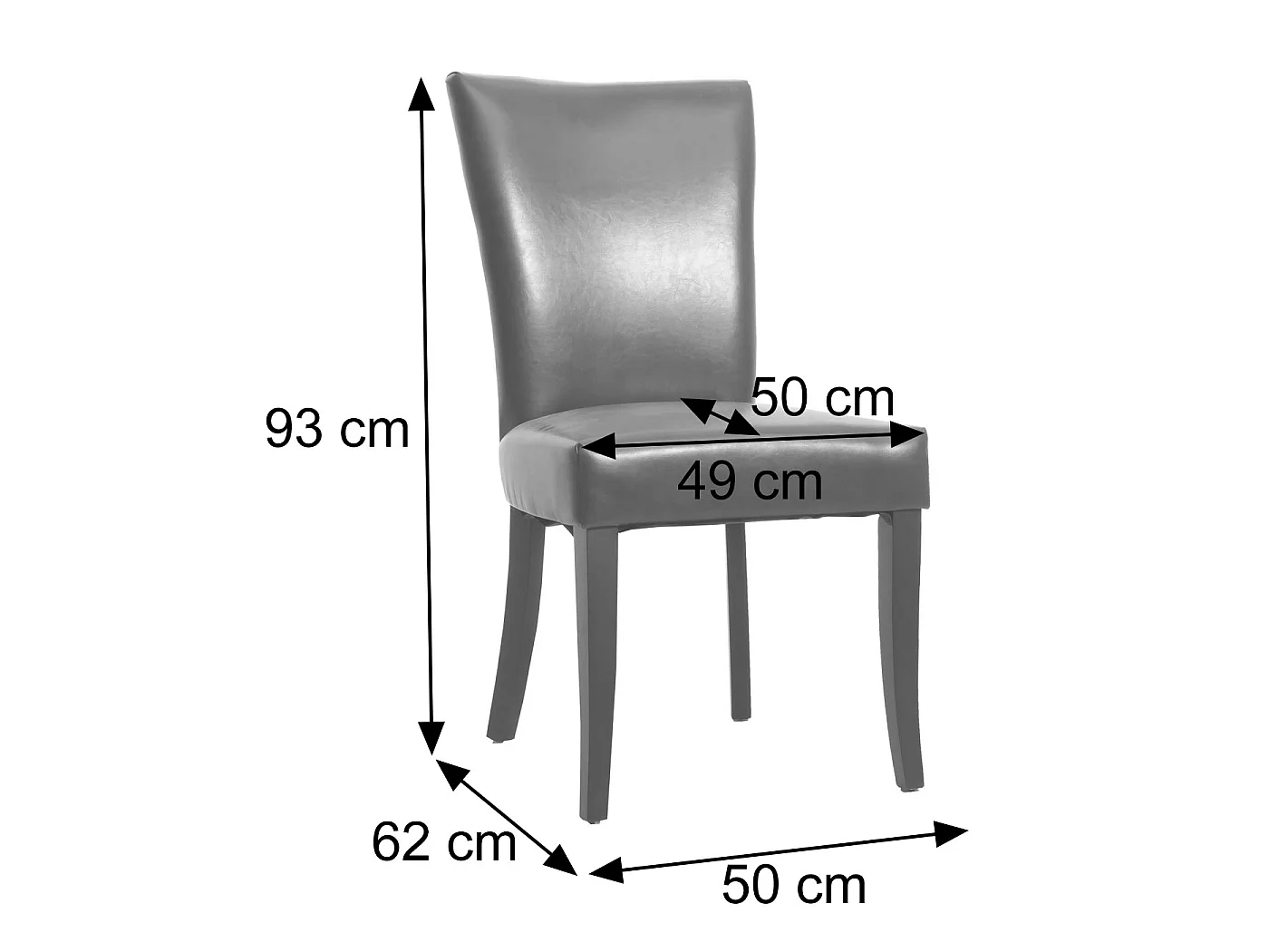 Esszimmerstuhl Edinburgh (2er-Set), Kunstleder, braun, dunkle Beine