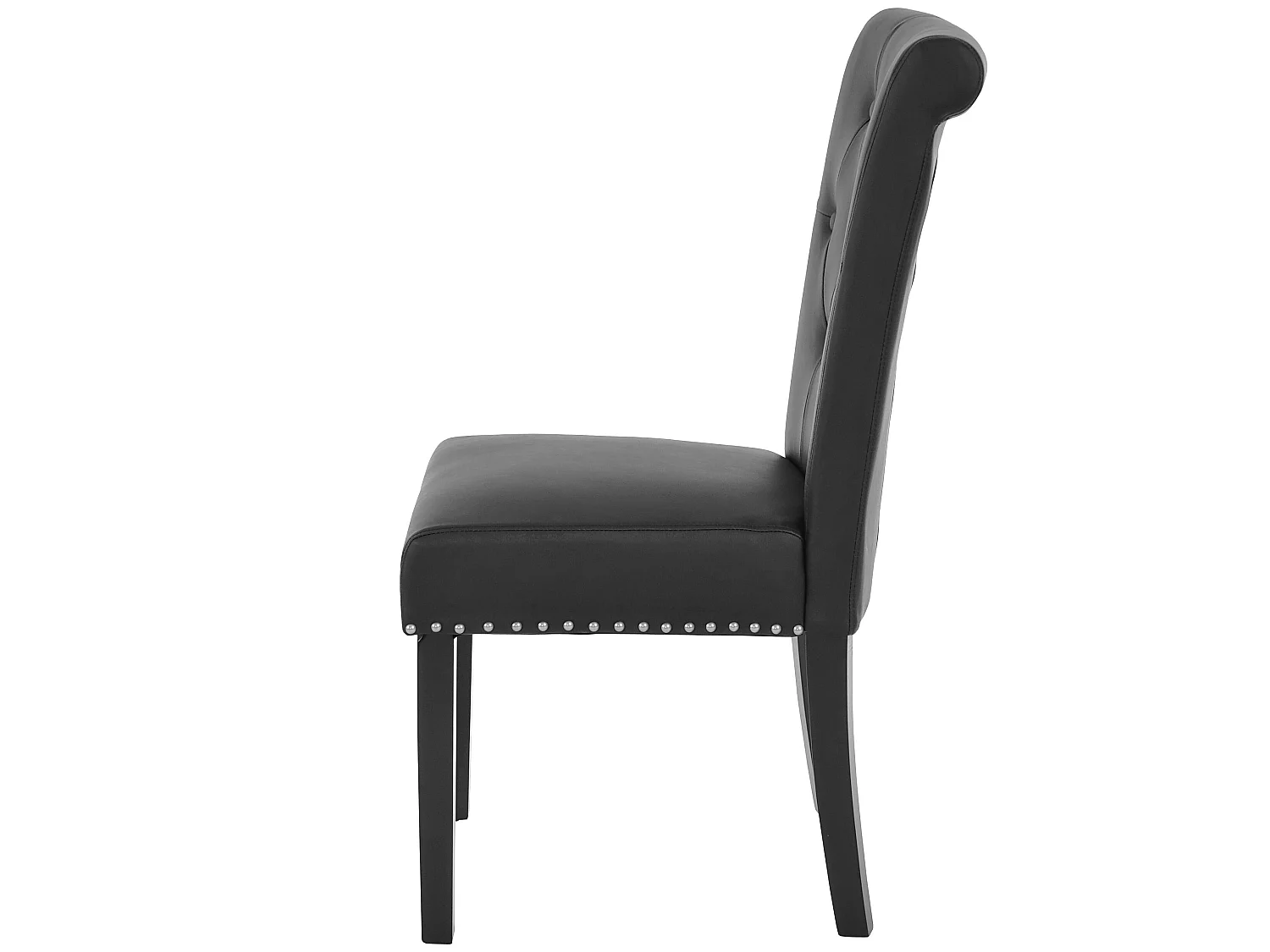 Cadeira de jantar Chesterfield Il (conjunto de 2),  imitação de pele, preto, pernas escuras