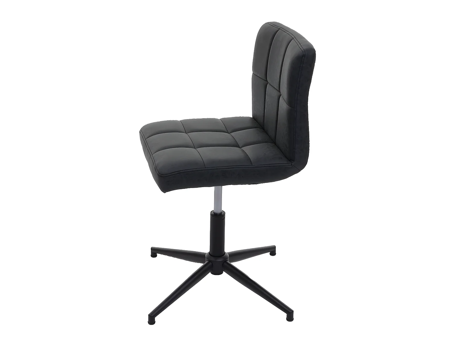 Eetkamerstoel Cadiz II (set van 2),  kunstleer donkergrijs, voet zwart