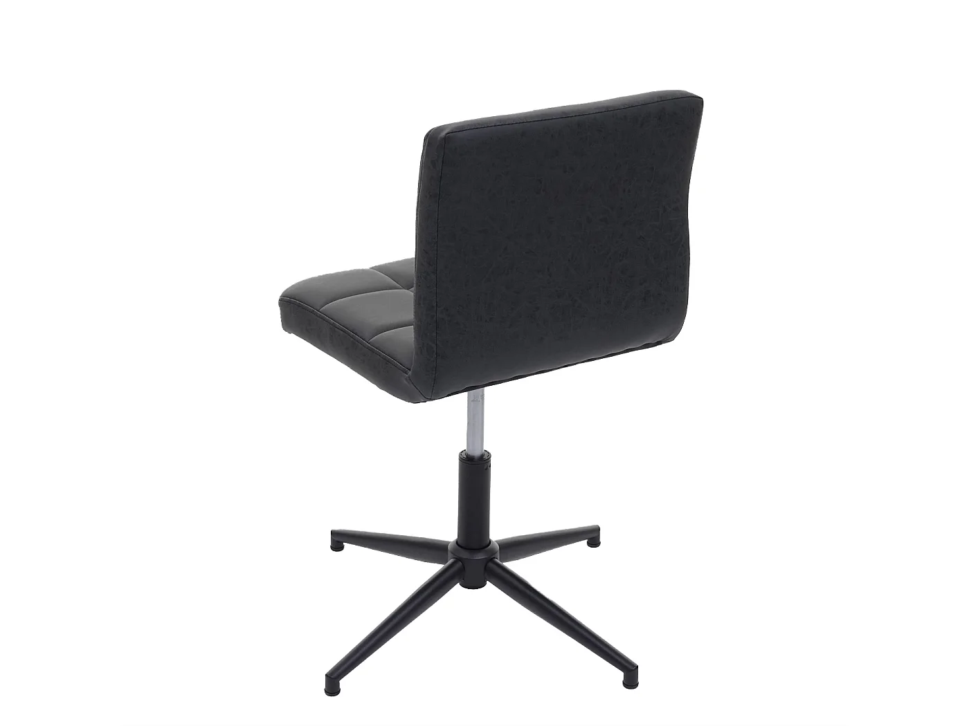 Eetkamerstoel Cadiz II (set van 2),  kunstleer donkergrijs, voet zwart