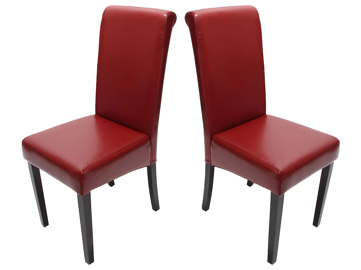 Chaise de salle à manger Lecce II (lot de 2),  rouge/pieds foncés