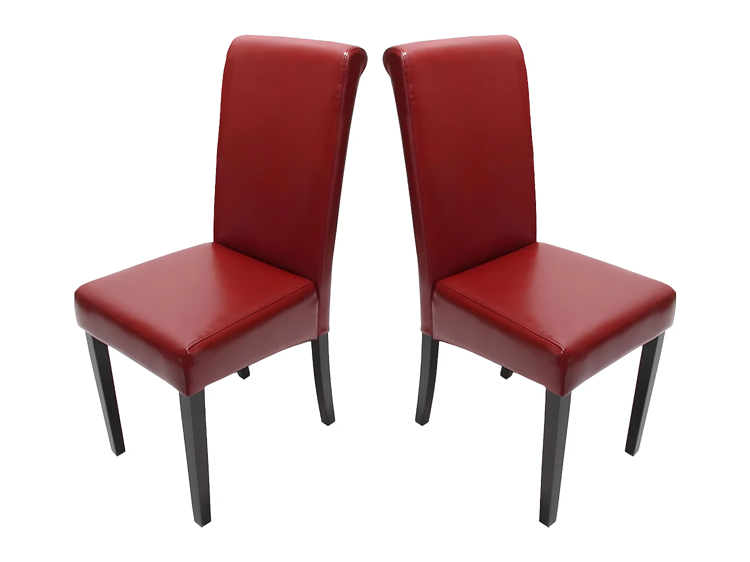 Cadeira de jantar Lecce II (conjunto de 2),  vermelho, pernas escuras