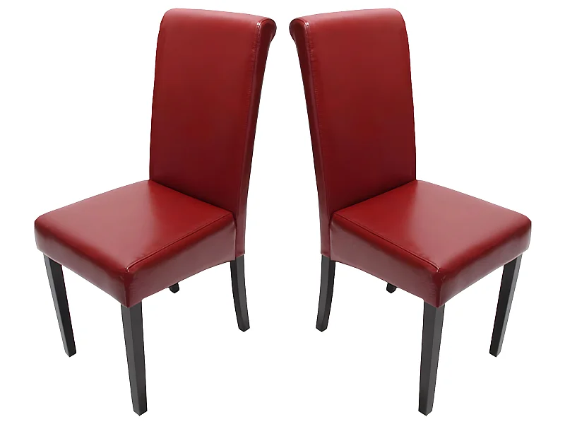 Chaise de salle à manger Lecce II (lot de 2),  rouge/pieds foncés