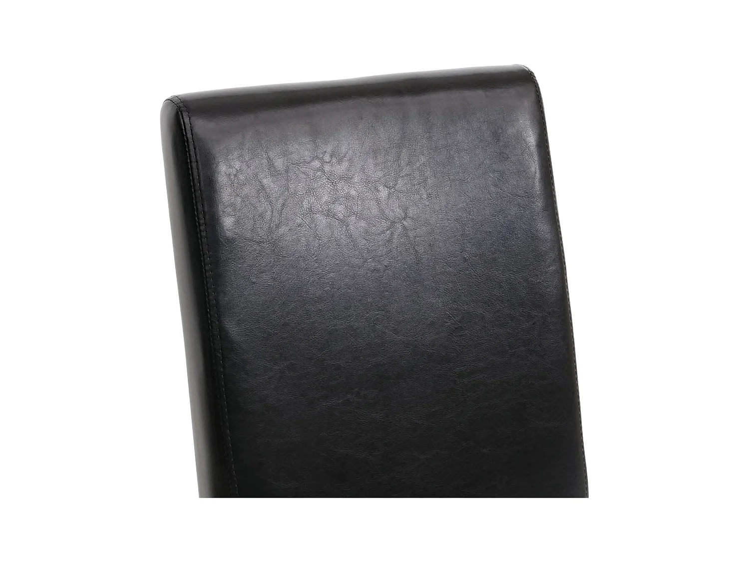 Chaise de salle à manger Littau (lot de 6),  cuir noir, pieds foncés