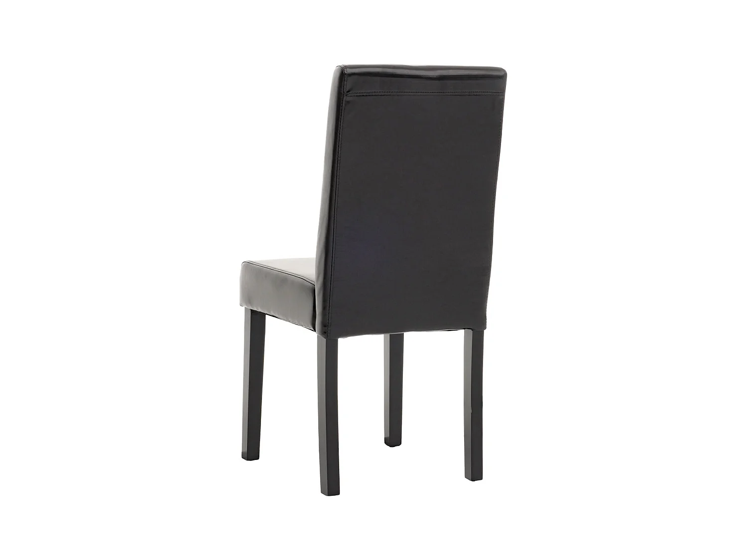 Chaise de salle à manger Littau (lot de 6),  cuir noir, pieds foncés