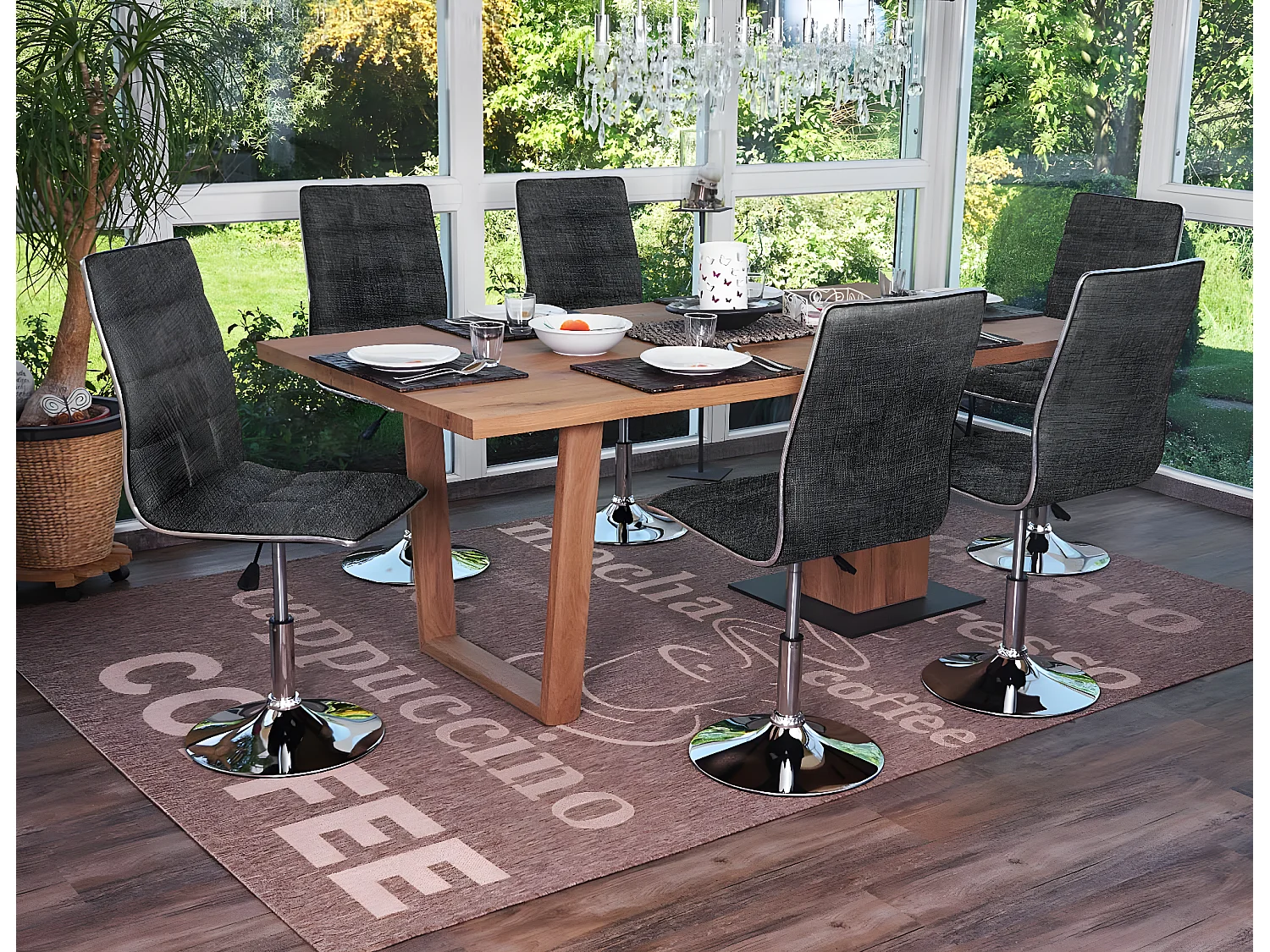 Krzesło do jadalni MCW-C41 (zestaw 6 sztuk),  szary