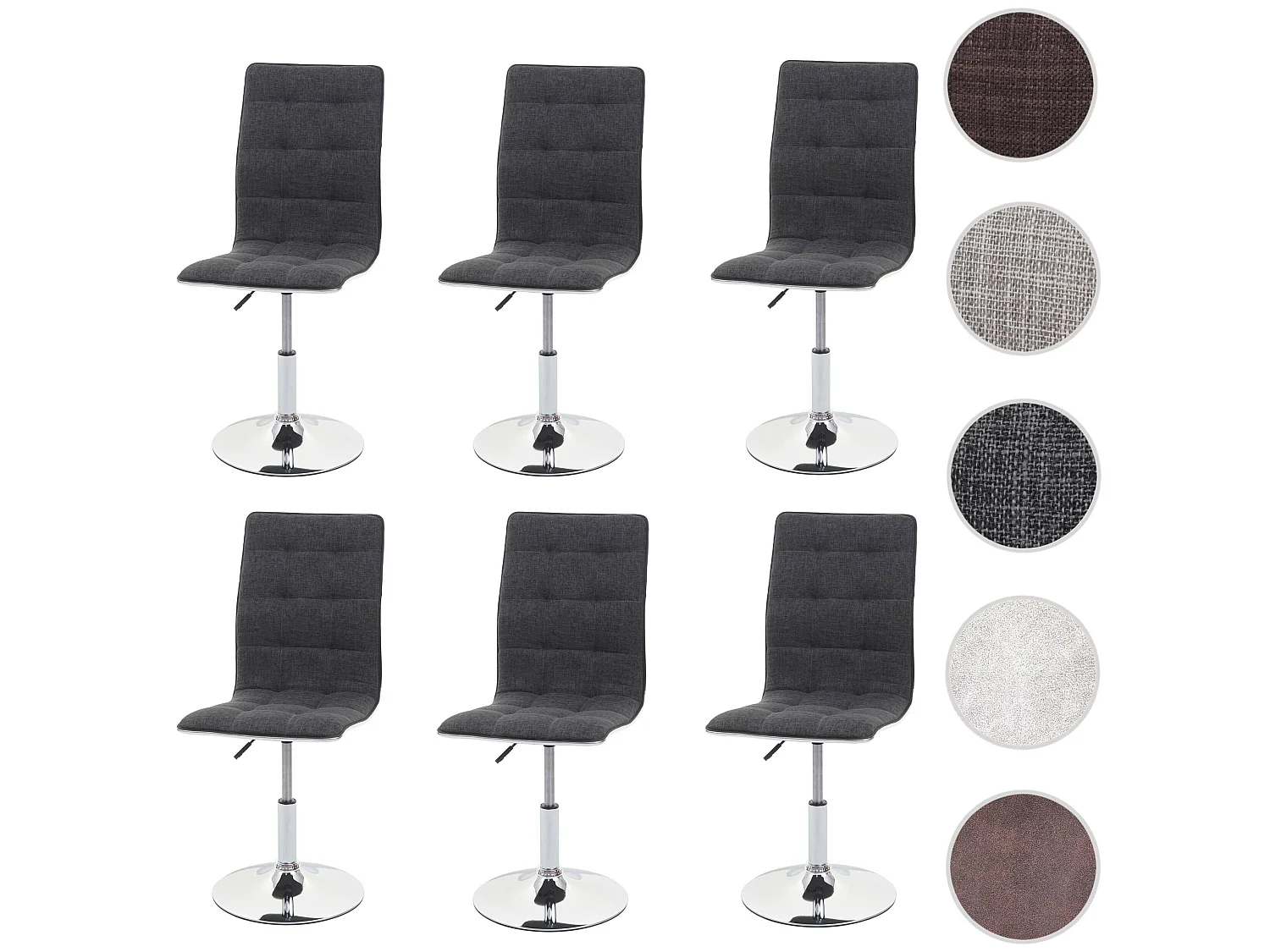 Chaise de salle à manger MCW-C41 (lot de 6),  gris clair