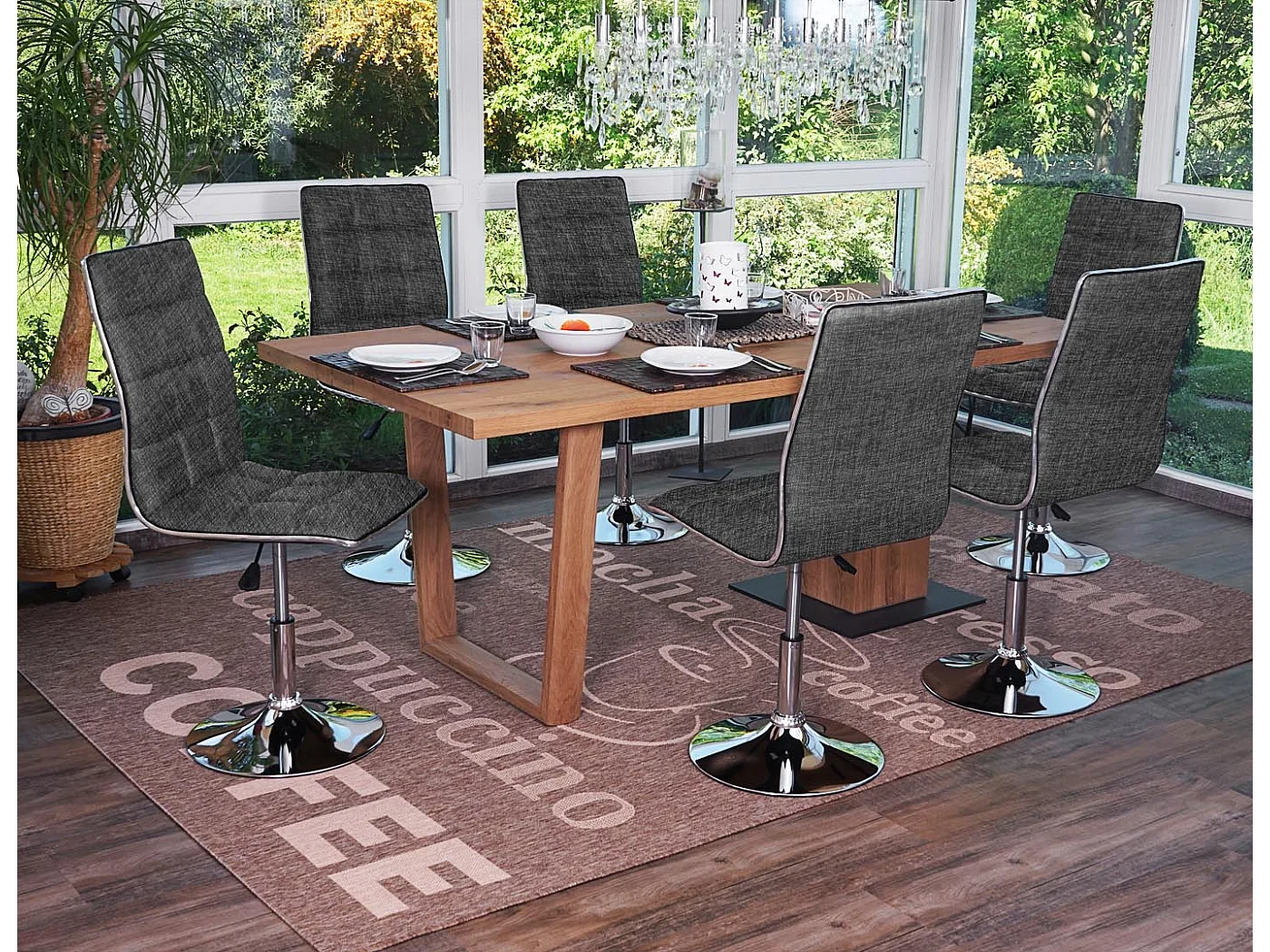 Krzesło do jadalni MCW-C41 (zestaw 6 sztuk),  szare