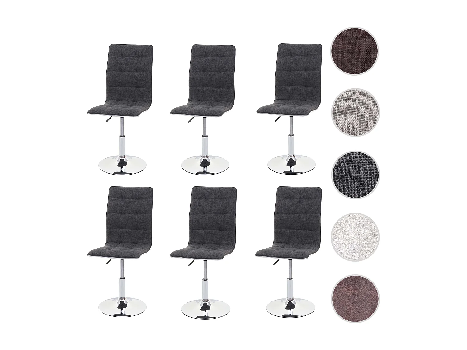 Krzesło do jadalni MCW-C41 (zestaw 6 sztuk),  szare