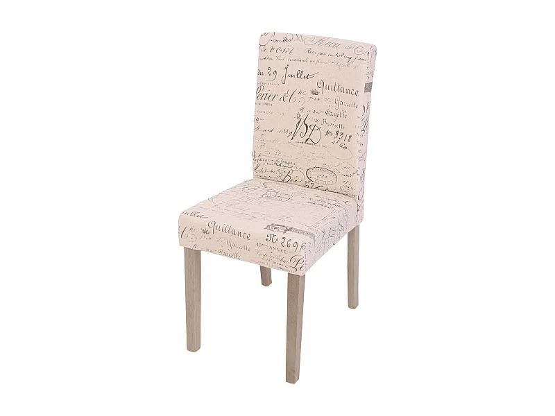 Esszimmerstuhl Littau Schriftzug, Schriftzug creme, braune Beine