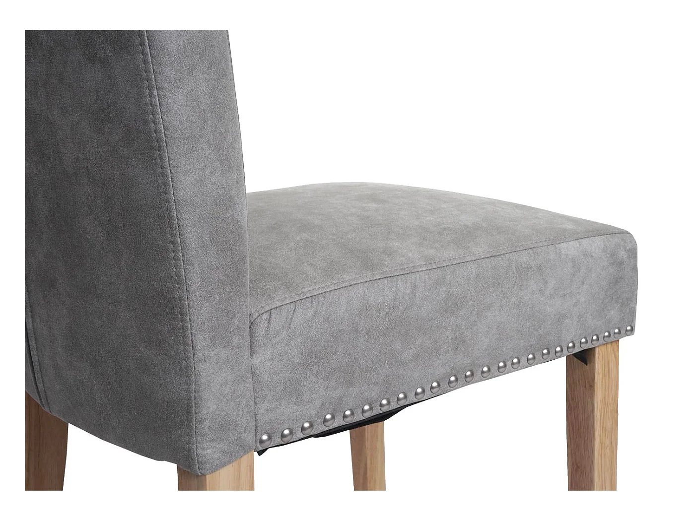 Set 6x sedie vintage retrò inglesi sala pranzo Chesterfield II tessuto grigio piedi chiari