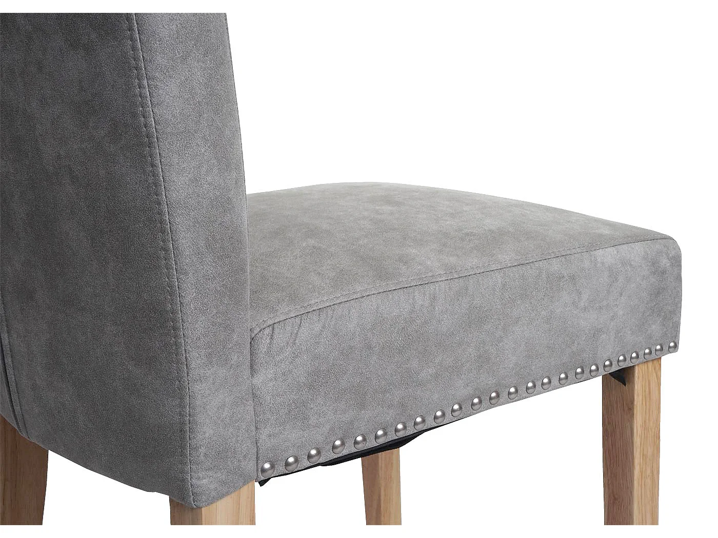 Esszimmerstuhl Chesterfield 2 (6er-Set), Stoff/Textil hellgrau, helle Beine