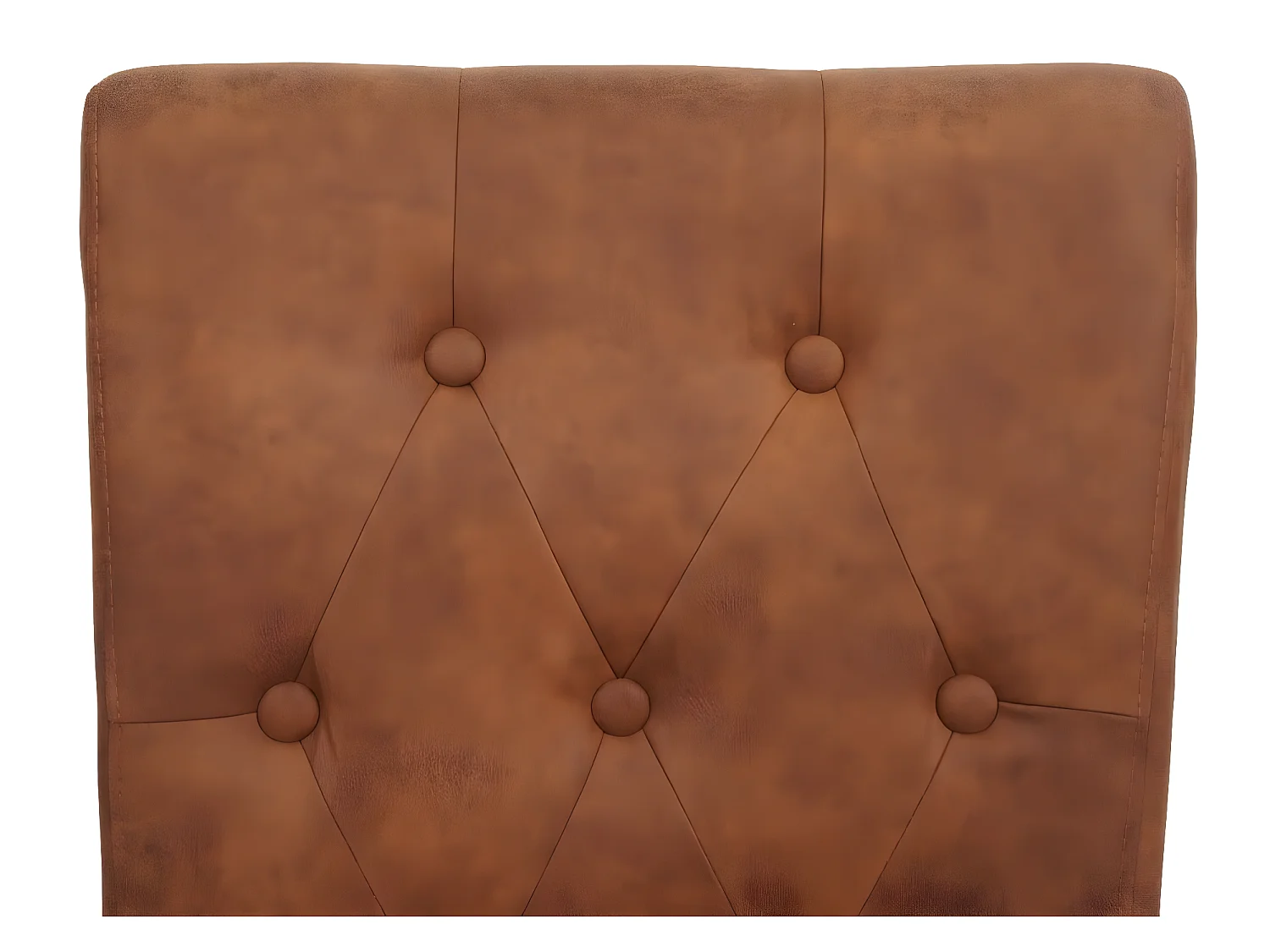 Chesterfield II eetkamerstoel (set van 6),  imitatiesuède, donkere poten