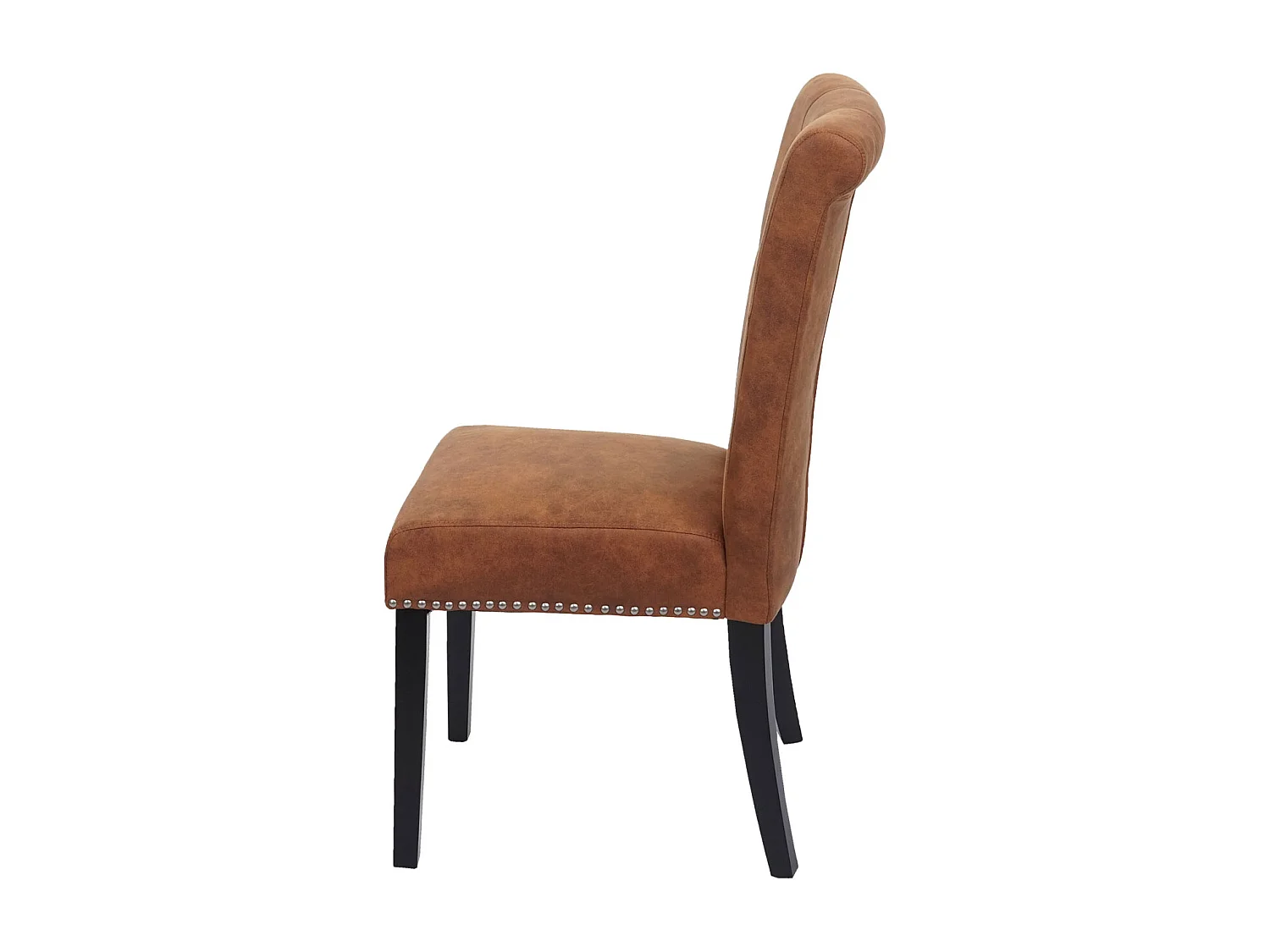 Eetkamerstoel Chesterfield 2 (set van 6),  imitatiesuède, donkere poten