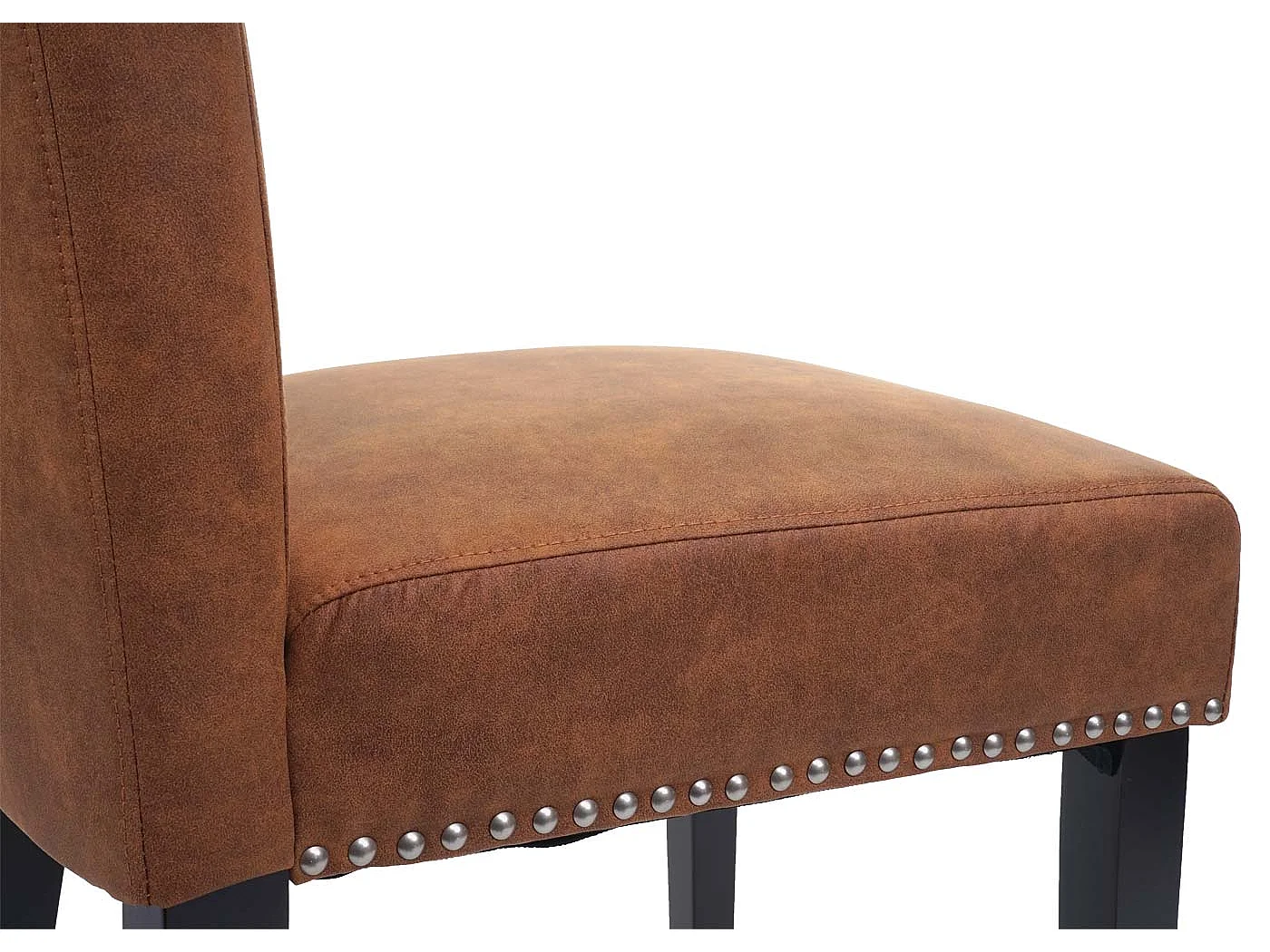 Eetkamerstoel Chesterfield 2 (set van 6),  imitatiesuède, donkere poten