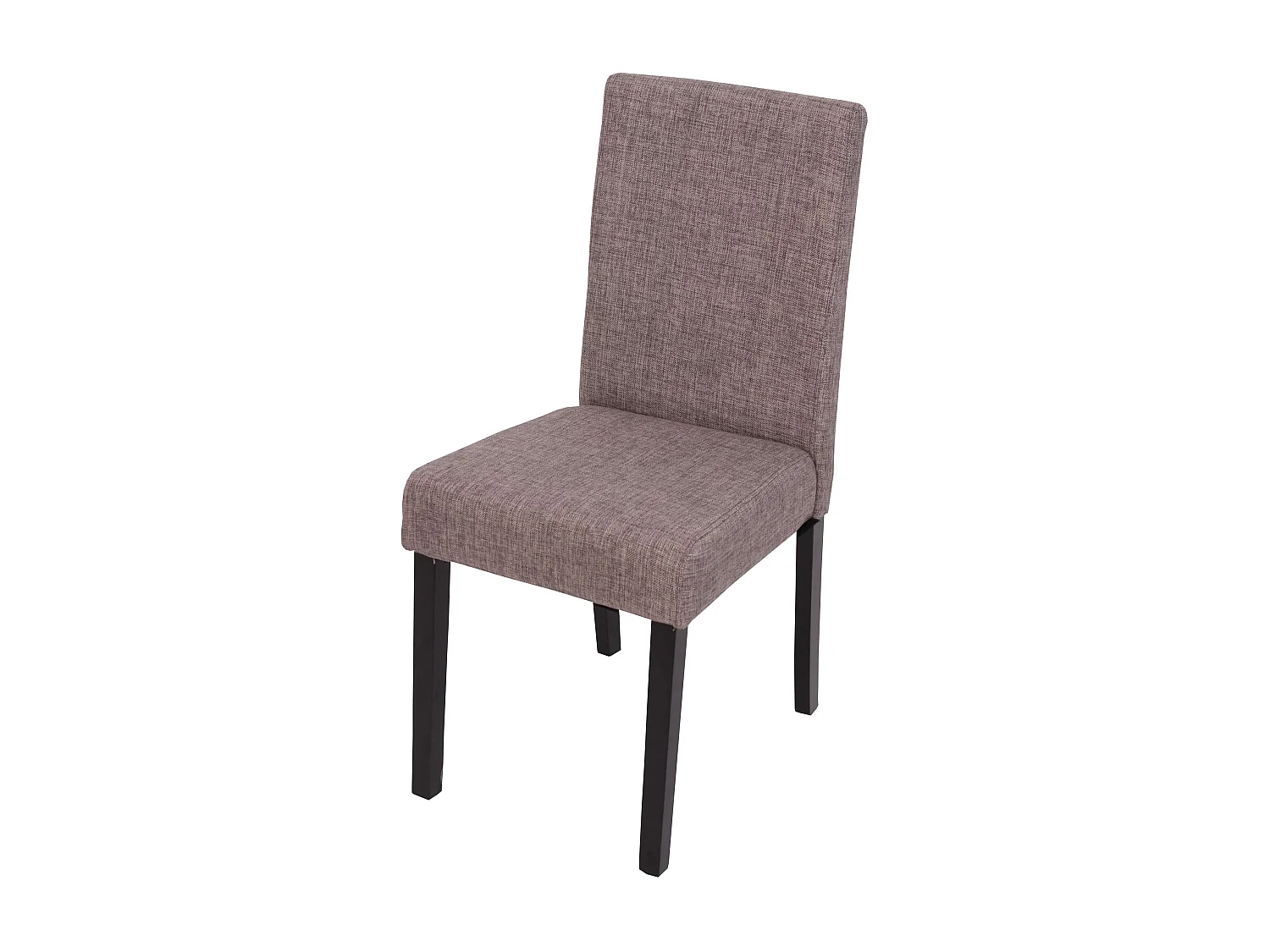 Chaise de salle à manger Littau Schrift (lot de 4),  tissu gris, pieds foncés