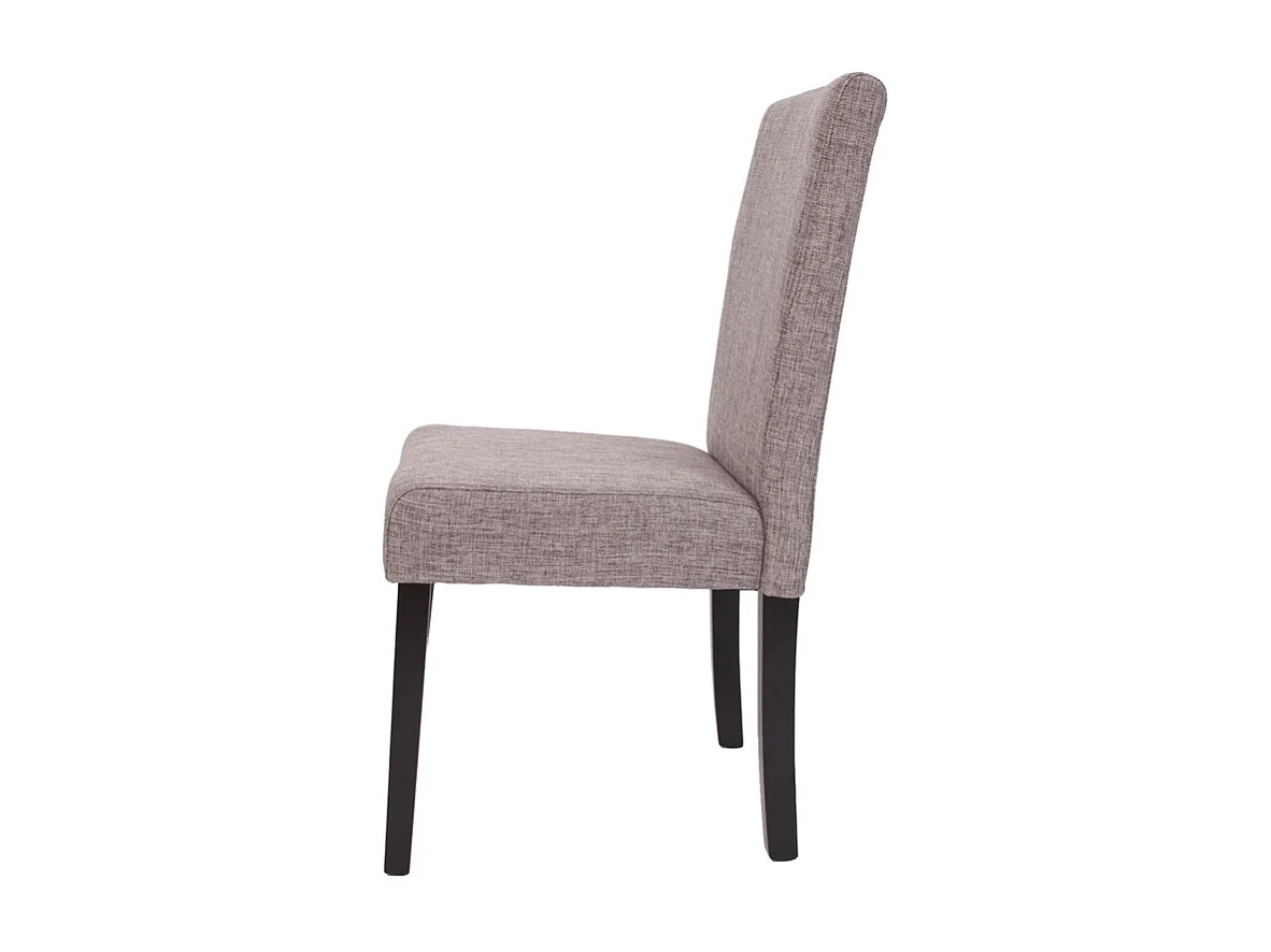 Chaise de salle à manger Littau Schrift (lot de 4),  tissu gris, pieds foncés