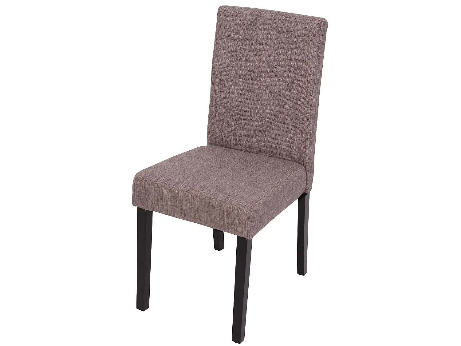 Chaise de salle à manger Littau Schrift (lot de 4),  tissu gris, pieds foncés