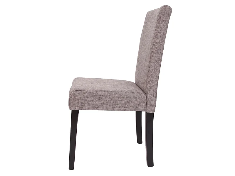 Chaise de salle à manger Littau Schrift (lot de 4),  tissu gris, pieds foncés