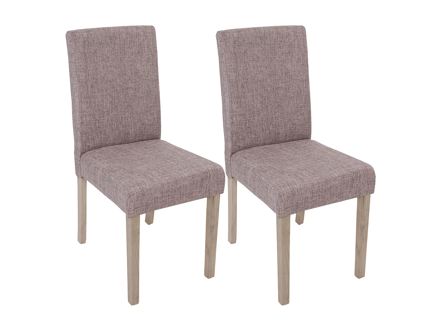 Silla de comedor Littau (set de 2),  textil, gris, patas estructura - roble