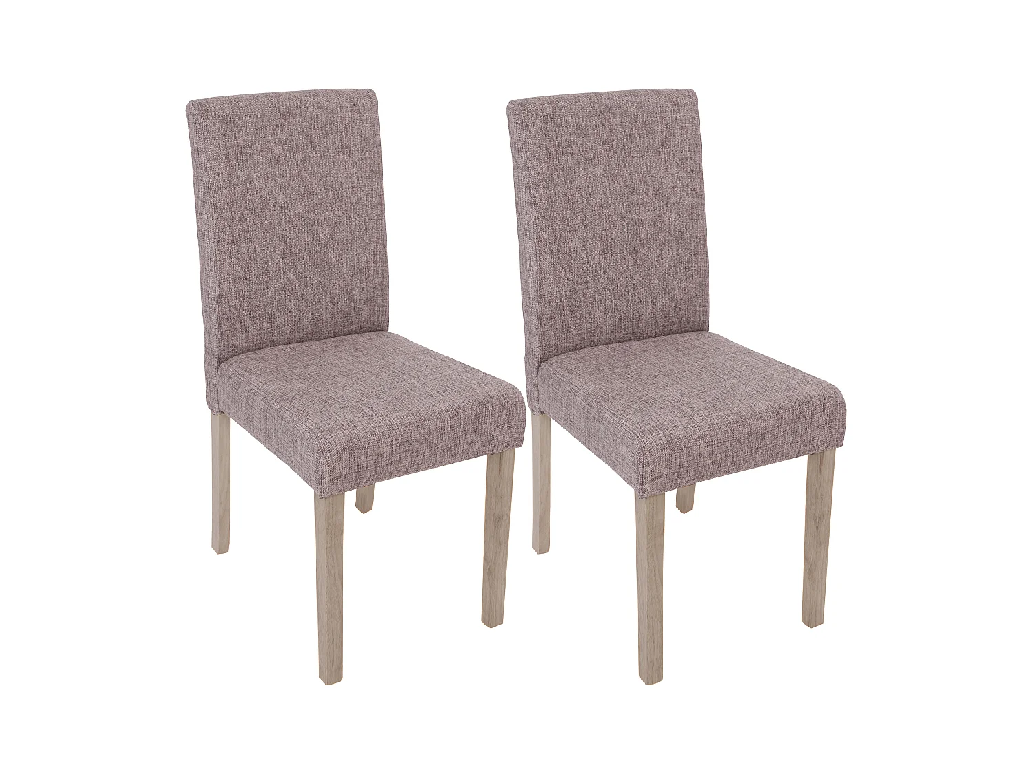 Chaise de salle à manger Littau Schrift (lot de 2),  tissu gris, pieds: structure chêne