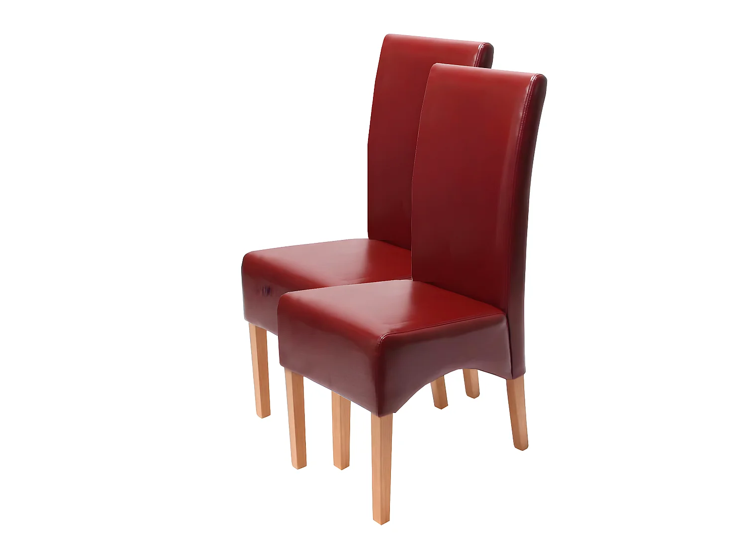 Chaise de salle à manger Crotone (lot de 2),  rouge, pieds clairs