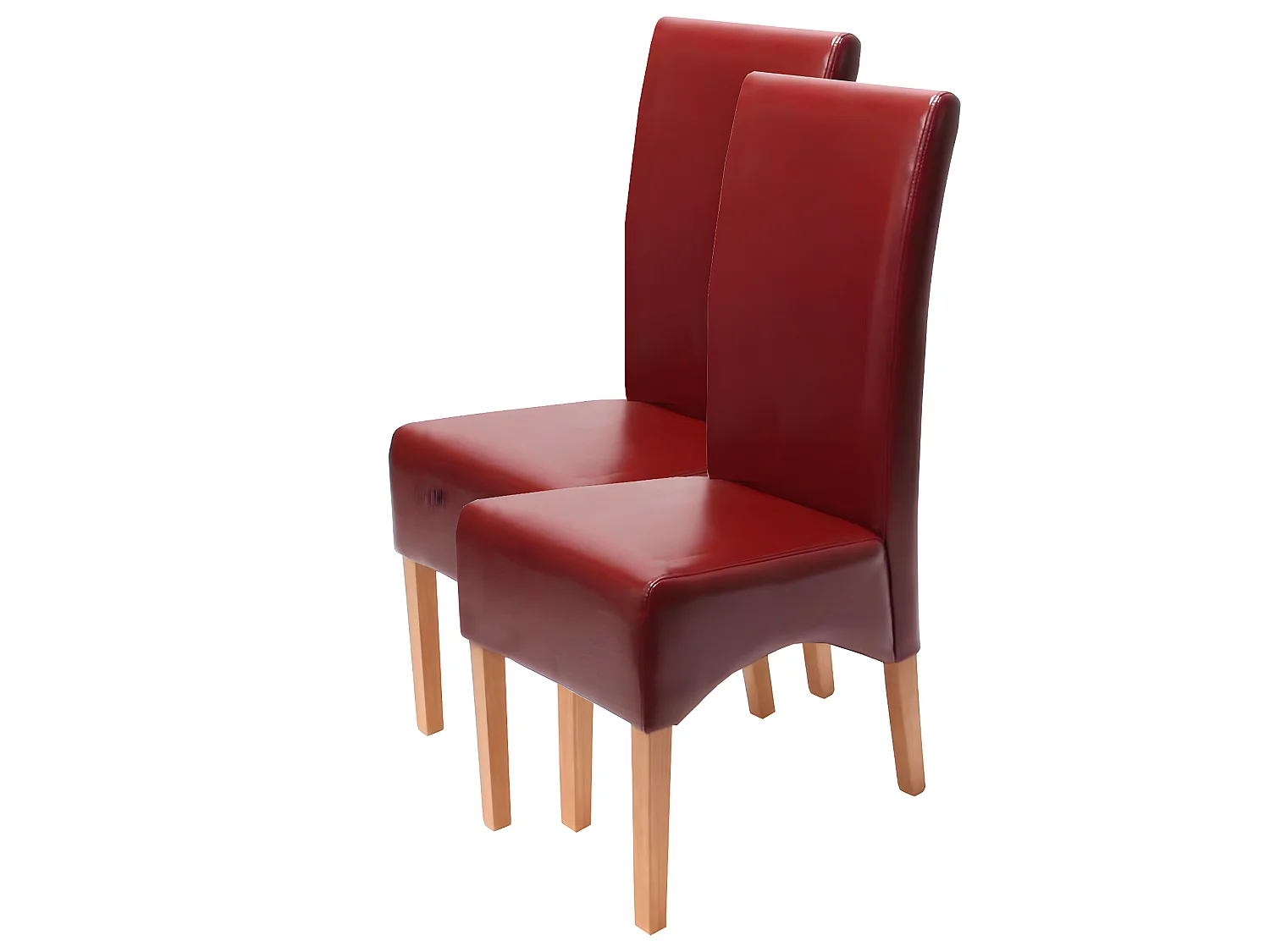 Chaise de salle à manger Crotone (lot de 2),  rouge, pieds clairs