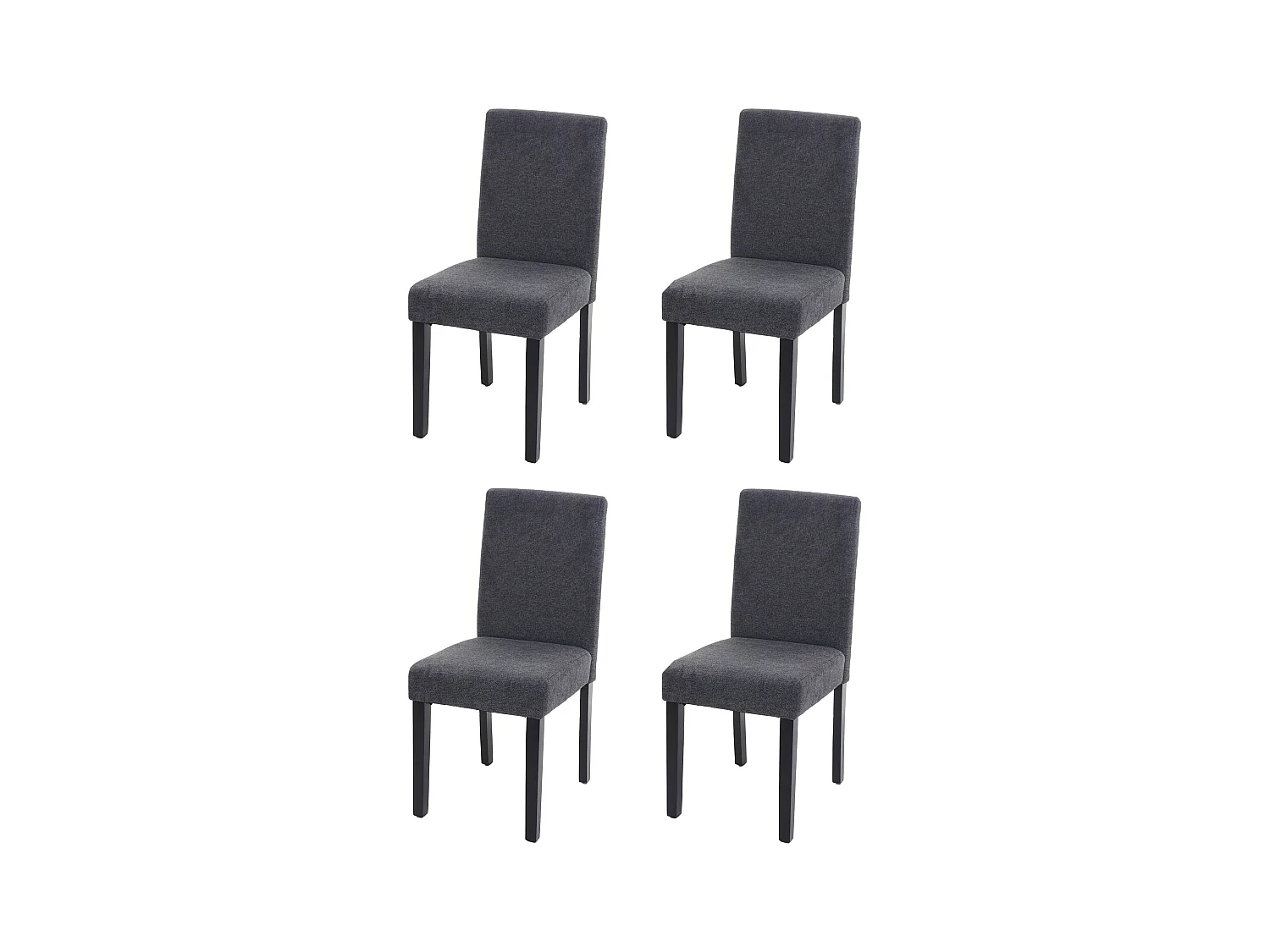 Chaise de salle à manger Littau Schrift (lot de 4),  textile, gris anthracite, pieds foncés