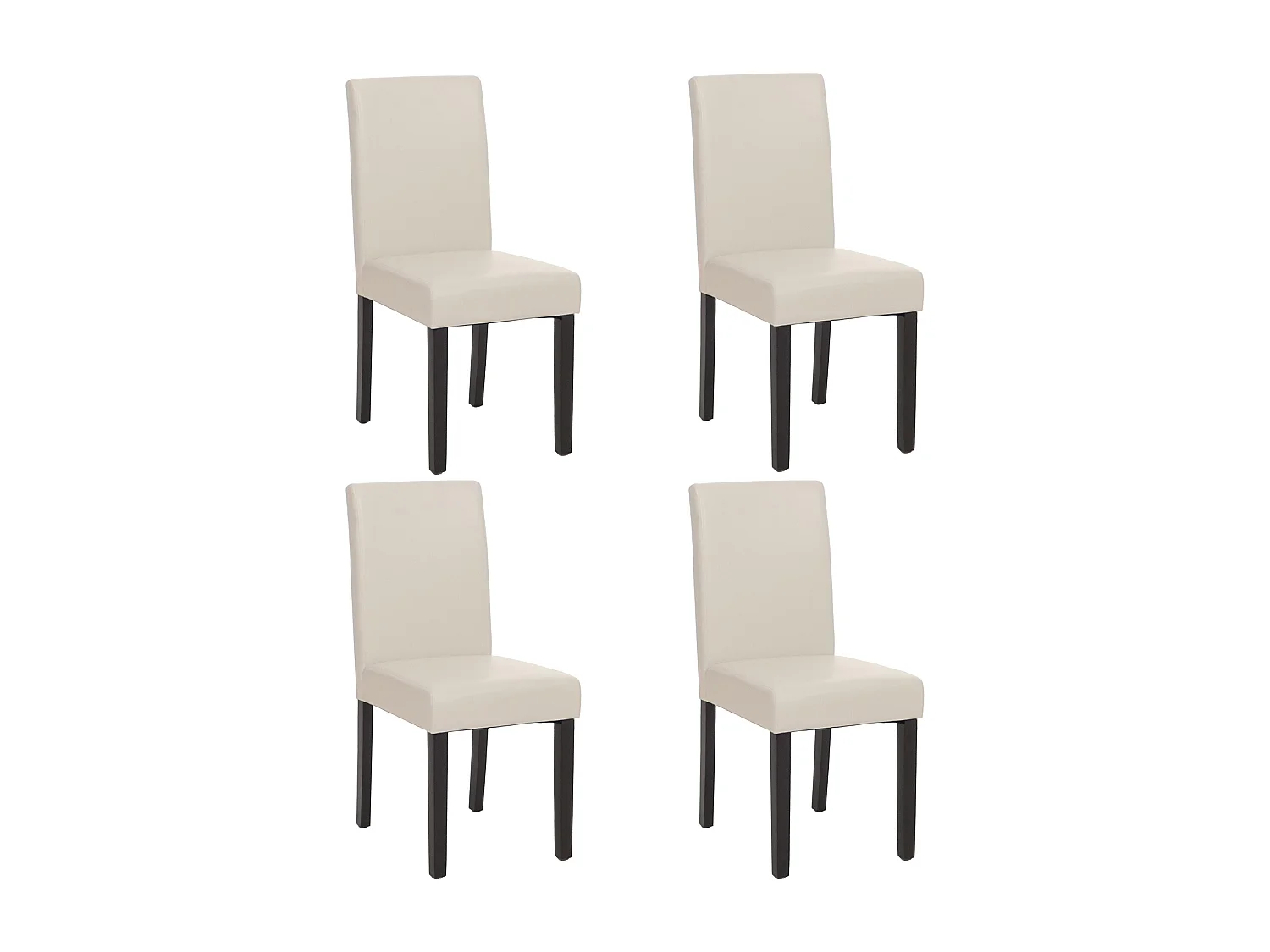 Eetkamerstoel Littau (set van 4),  kunstleer, wit donkere poten