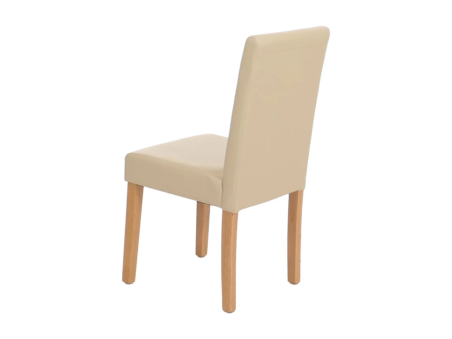 Silla de comedor Littau (juego de 6),  cuero, crema, patas claras