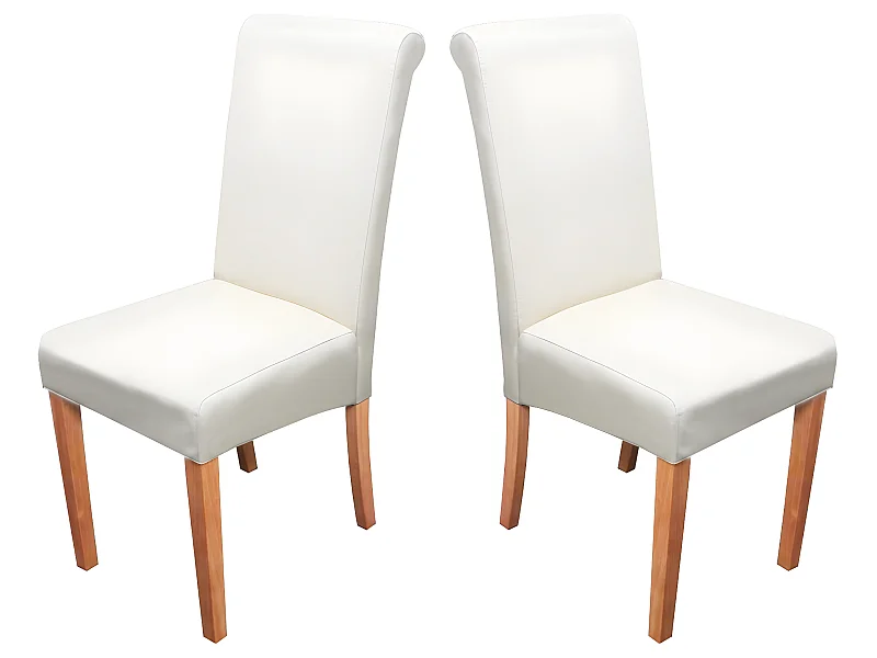 Krzesło do jadalni Lecce II (zestaw 2 sztuk),  kremowy, jasne nogi