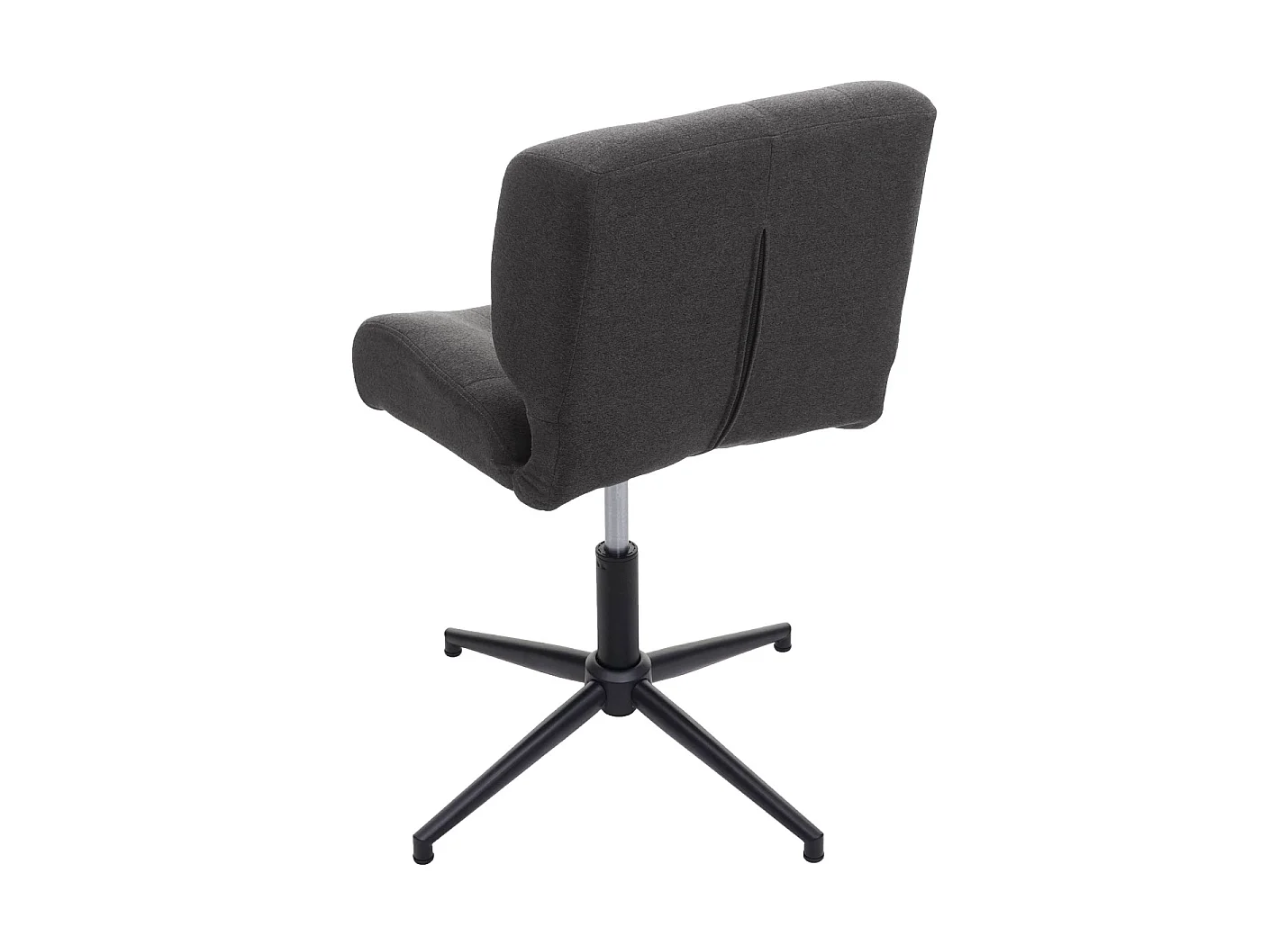 Silla de comedor MCW-H42 (set de 2),  tela/textil gris oscuro, base negra