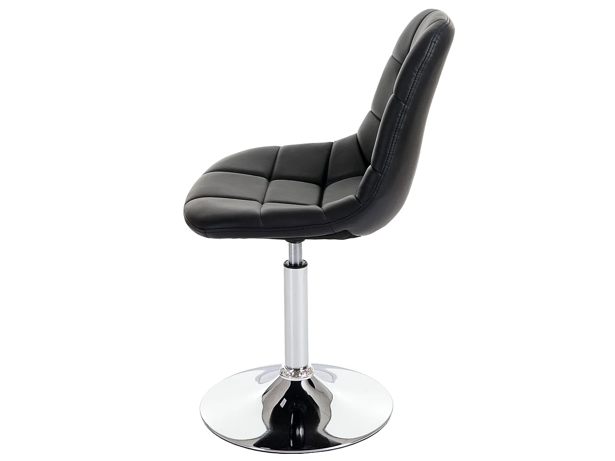 Silla de comedor MCW-A60 (juego de 6),  piel sintética negra