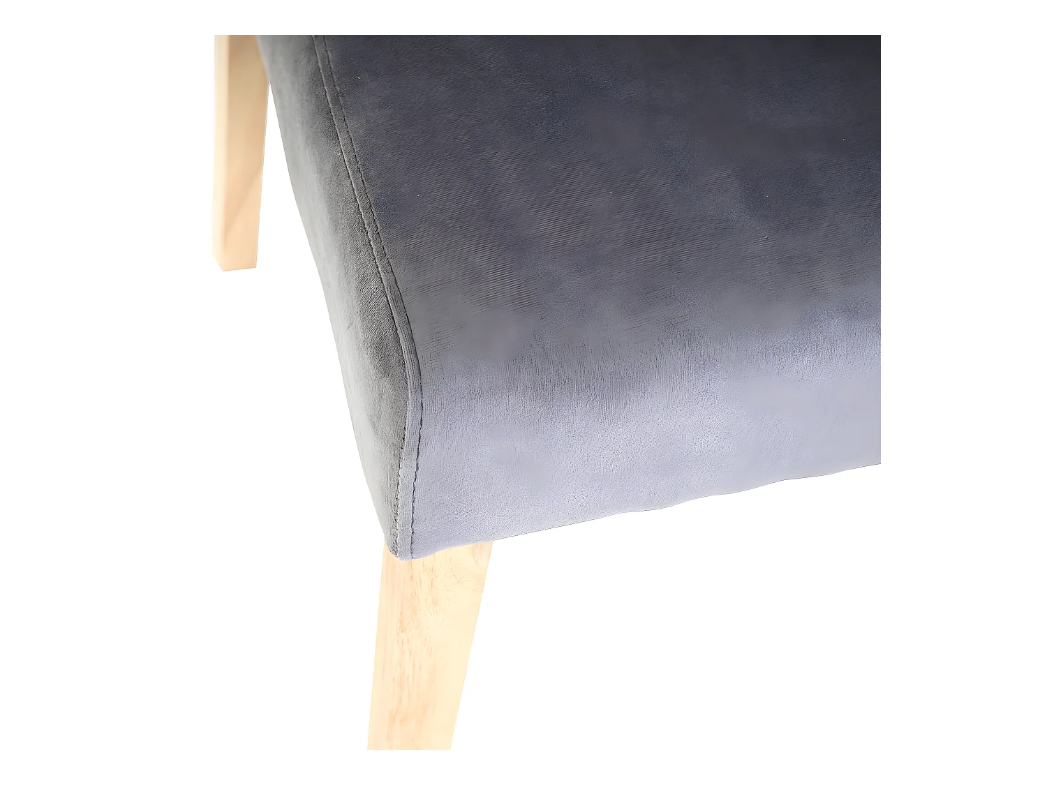 Aksamitne krzesło do jadalni Littau (zestaw 6 sztuk),  szary, jasne nogi