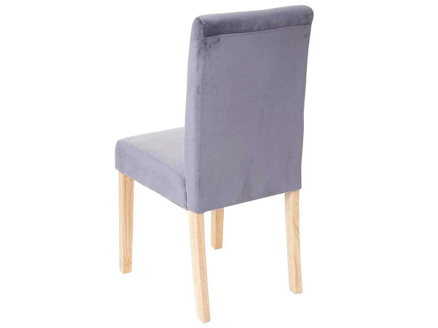 Eetkamerstoel Littau fluweel (set van 6),  grijs, lichte poten