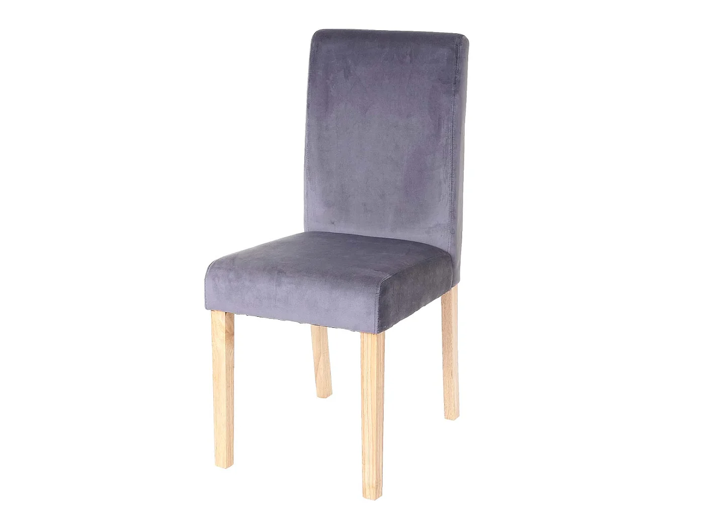 Eetkamerstoel Littau fluweel (set van 6),  grijs, lichte poten